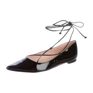 Kate Spade Genie Patent Leather Tie Up Flat